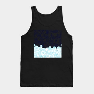Black and Blue Waves Tank Top